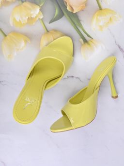 Jove - Women Green Solid Sandal Heels
