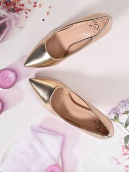 Jove - Women Rose Gold Solid Pumps