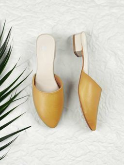 The Madras Trunk - Women Yellow Mule Heels