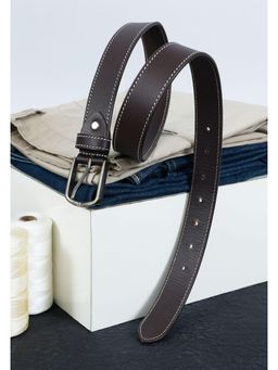 Berbanto - Men Oxford Stitch Leather Belt - Brown
