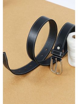 Berbanto - Men Milano Stitch Leather Belt - Black