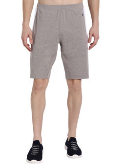 AM SWAN - Cotton Rich Lycra With Contrast Tape Shorts In Grey