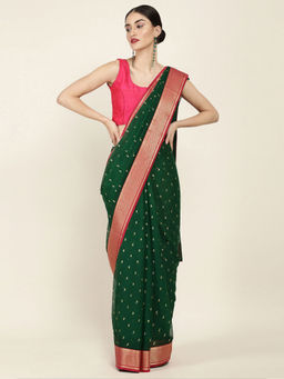 Soch - Printed Chiffon Saree with Unstitched Blouse