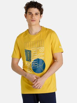 Puma - Logo Smash Mens Yellow T-shirt