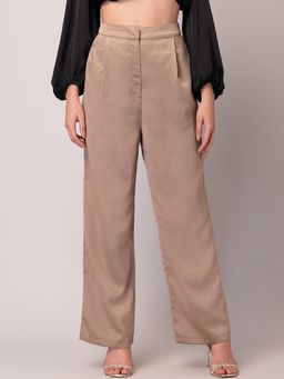 FabAlley - Brown High Rise Straight Pants
