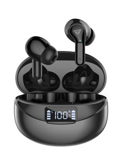 FUR JADEN - AirJams Pro Bluetooth 5.1 Wireless Earbuds Dual Mics 40H Playtime IPX5 - Black