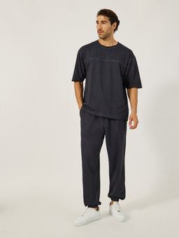 Styli - Men Acid Washed Boxy Fit Charcoal Co-Ord (Set of 2)
