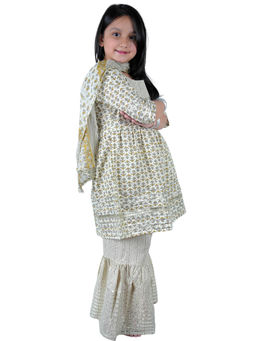 Pink Blue India - Multi-Color Printed Kurta Sharara With Dupatta