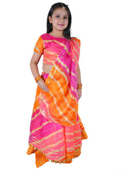 Pink Blue India - Multi-Color Printed Choli With Dupatta Lehenga