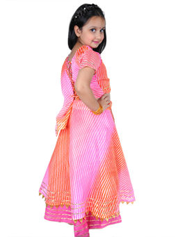 Pink Blue India - Pink Printed Choli With Dupatta Lehenga