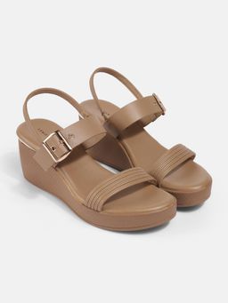 Lemon & Pepper - Maroon Wedge Pair Of Sandals