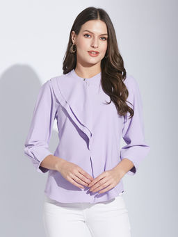 Latin Quarters - Women Lavender Casual Solid Top