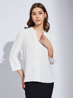 Latin Quarters - Women White Solid Casual Top