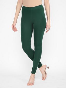 R&B - Green Solid Regular Women Leggings