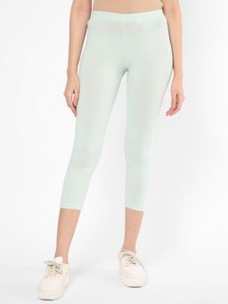 R&B - Green Solid Skinny Women Leggings