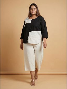 Curvy Lane - Women'S Black Cotton Plus Size Top