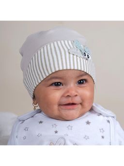 Baby Moo - Busy Bee All Season Stretchable Hosiery Warm 3D Beanie Cap - Grey