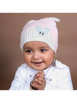 Baby Moo - Busy Bee All Season Stretchable Hosiery Warm 3D Beanie Cap - Pink