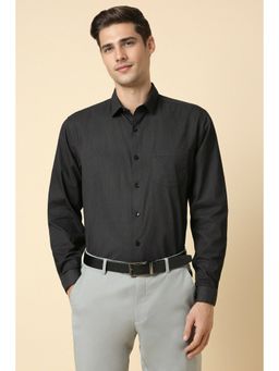 Allen Solly - Men Black Slim Fit Print Full Sleeves Formal Shirt
