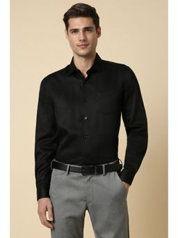 Allen Solly - Men Black Slim Fit Solid Full Sleeves Formal Shirt