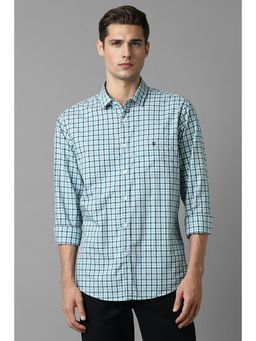 Louis Philippe - Men Blue Slim Fit Checks Full Sleeves Casual Shirt