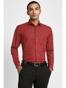 Peter England - Men Red Slim Fit Full Sleeves Formal Shirt