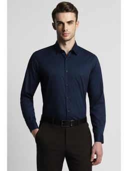 Peter England - Men Navy Slim Fit Full Sleeves Formal Shirt