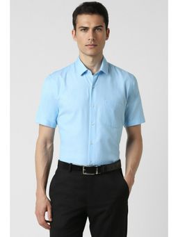 Peter England - Men Blue Regular Fit Half Sleeves Formal Shirt