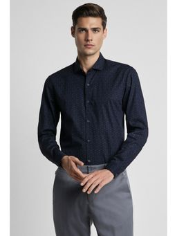 Peter England - Men Navy Super Slim Fit Full Sleeves Formal Shirt