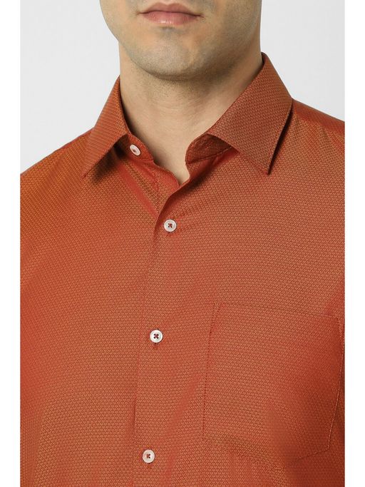 van heusen orange dress shirt Van Heusen Van Heusen Mens Button Up Short Sleeve All Over Cooling Shirt Small Orange Button-Up Summer Classic Mens