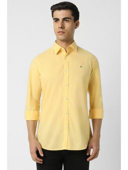 Van Heusen - Men Yellow Slim Fit Solid Full Sleeves Casual Shirt