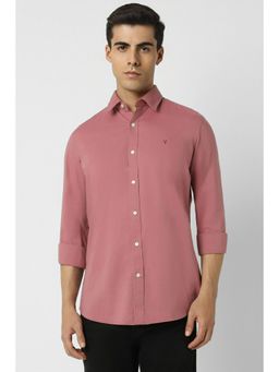 Van Heusen - Men Pink Slim Fit Solid Full Sleeves Casual Shirt
