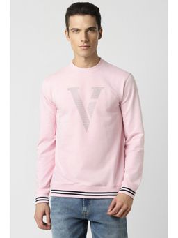 Van Heusen - Men Pink Printed Crew Neck Sweatshirt