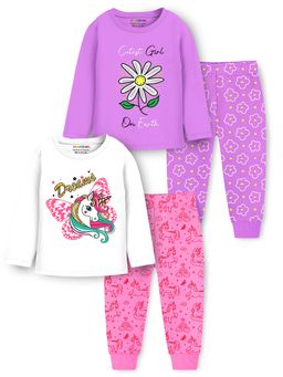 Trampoline - Multi-Color Printed Relaxed Fit T-Shirts and Joggers (Pack of 2)