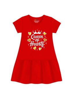 Trampoline - Red Printed A-Line Dress