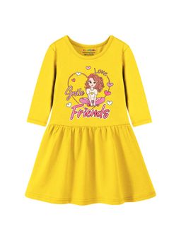 Trampoline - Yellow Printed A-Line Dress