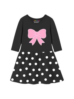 Trampoline - Black Printed A-Line Dress