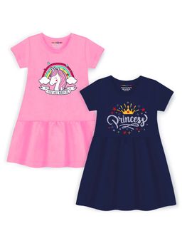 Trampoline - Multi-Color Printed A-Line Dress (Pack of 2)