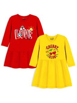 Trampoline - Multi-Color Printed A-Line Dress (Pack of 2)