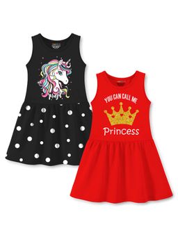 Trampoline - Multi-Color Printed A-Line Dress (Pack of 2)