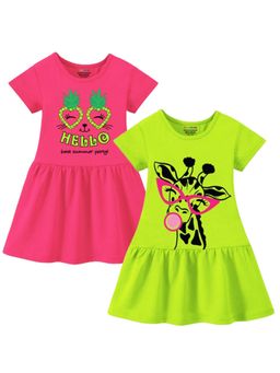 Trampoline - Multi-Color Printed A-Line Dress (Pack of 2)