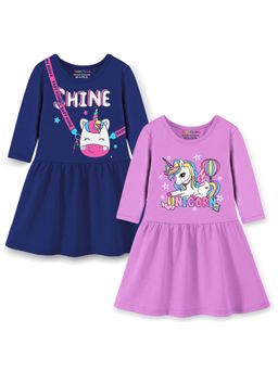 Trampoline - Multi-Color Printed A-Line Dress (Pack of 2)