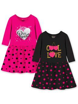 Trampoline - Multi-Color Printed A-Line Dress (Pack of 2)