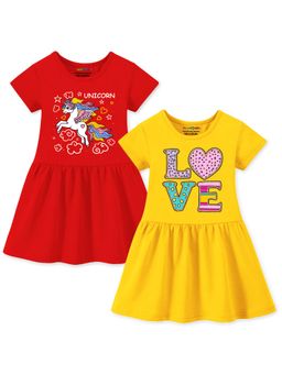 Trampoline - Multi-Color Printed A-Line Dress (Pack of 2)