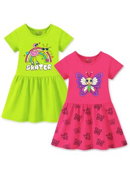Trampoline - Multi-Color Printed A-Line Dress (Pack of 2)