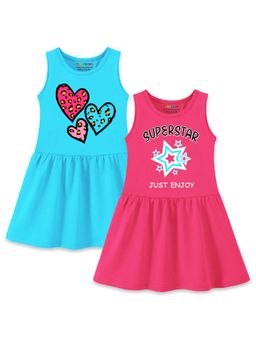 Trampoline - Multi-Color Printed A-Line Dress (Pack of 2)