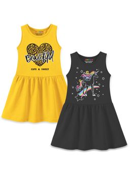 Trampoline - Multi-Color Printed A-Line Dress (Pack of 2)