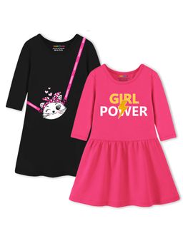 Trampoline - Multi-Color Printed A-Line Dress (Pack of 2)