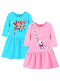 Trampoline - Multi-Color Printed A-Line Dress (Pack of 2)