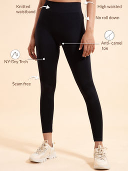 Nykd by Nykaa - All Day Seamless Leggings - NYK097 - Jet Black